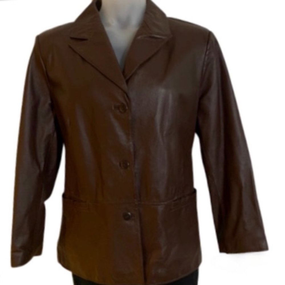Vintage Clio II Brown Genuine Leather Jacket 18